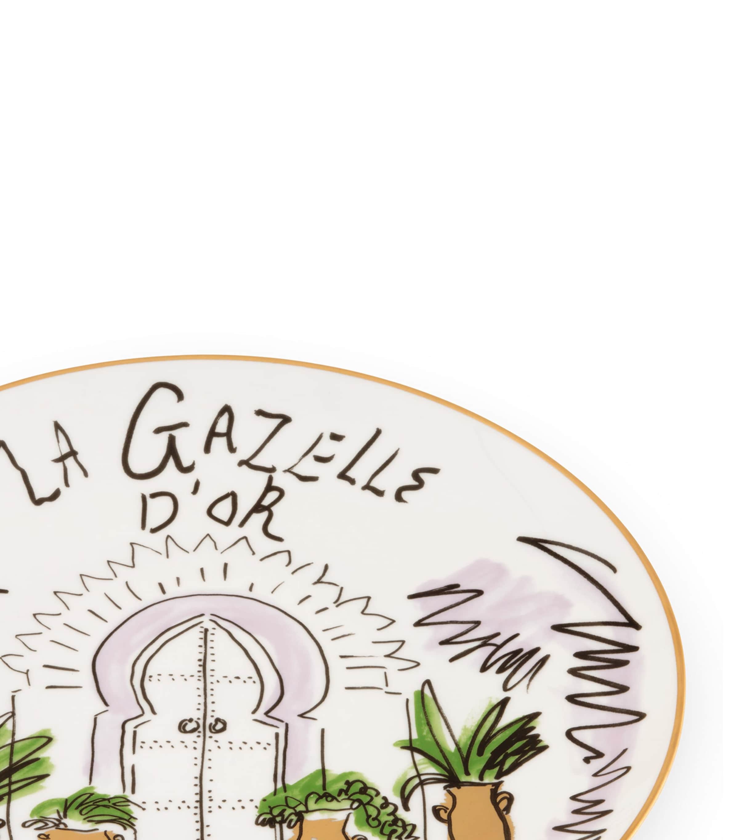 GINORI 1735 La Gazelle D'Or decorative plate 27cm, UK version