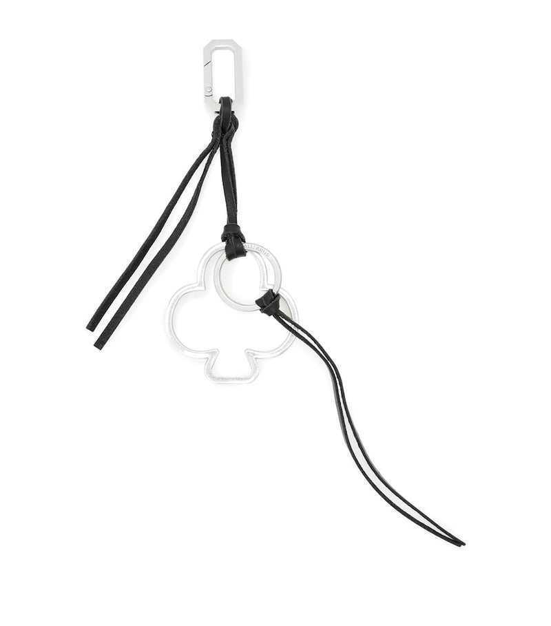AllSaints Metal Club keyring with leather trims - British product