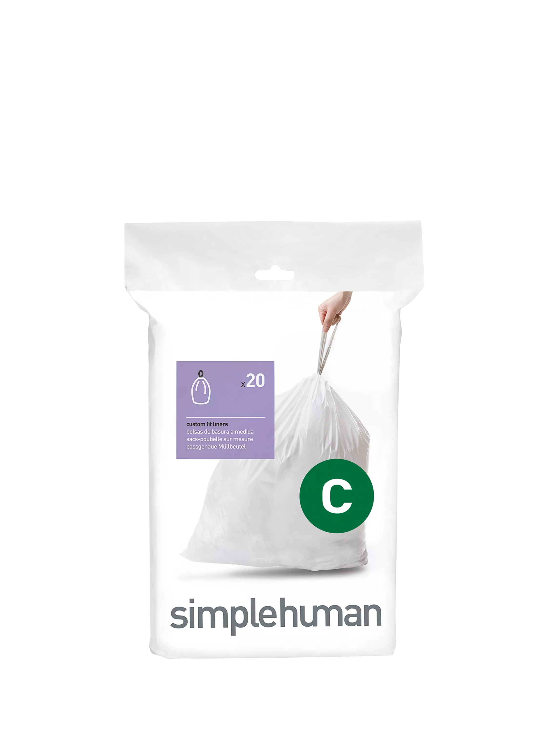 Simplehuman bin liners Code C 12L pack of 20, UK version