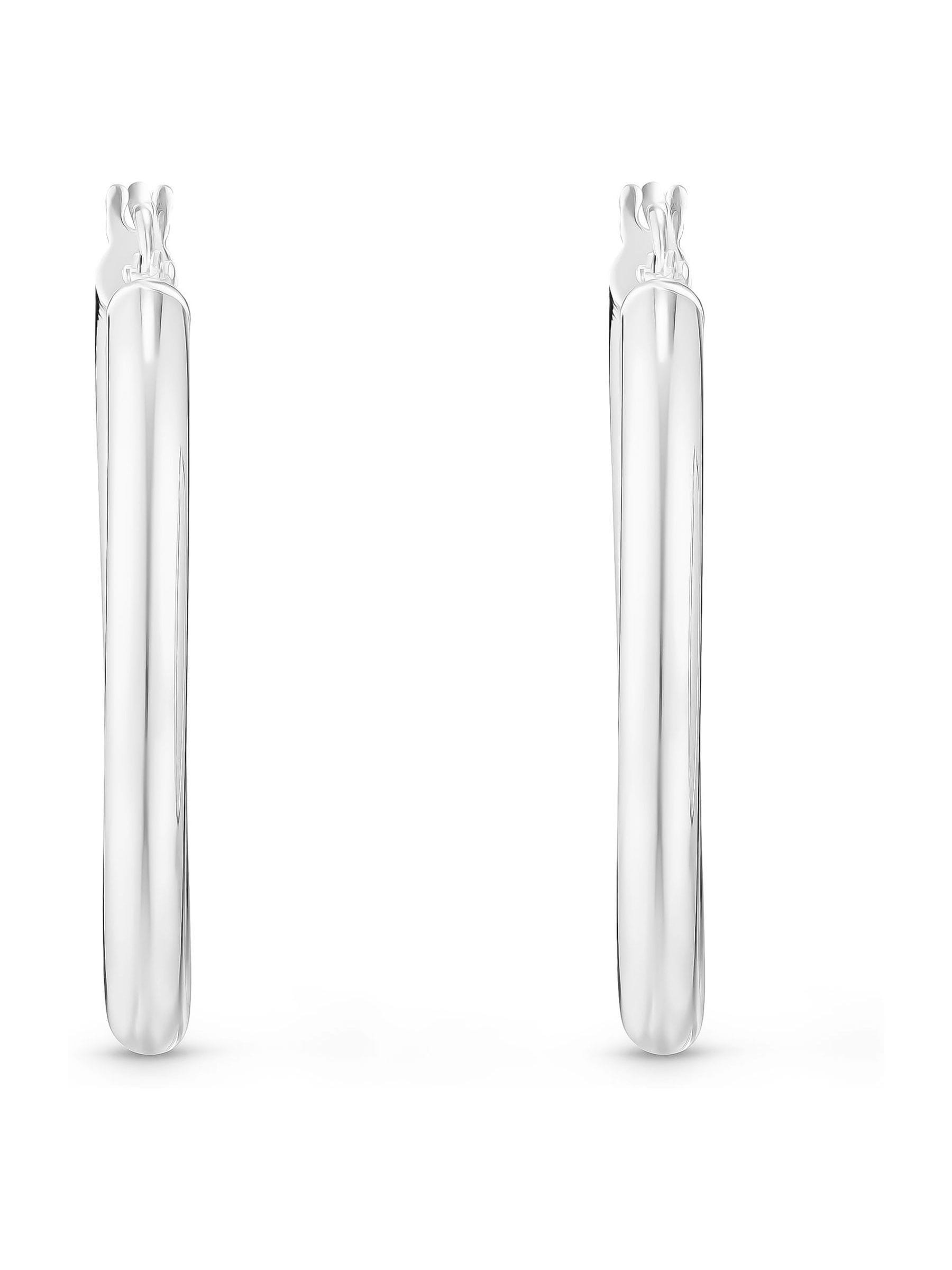 Sterling silver hoop earrings 3mm width 32mm diameter (British brand)