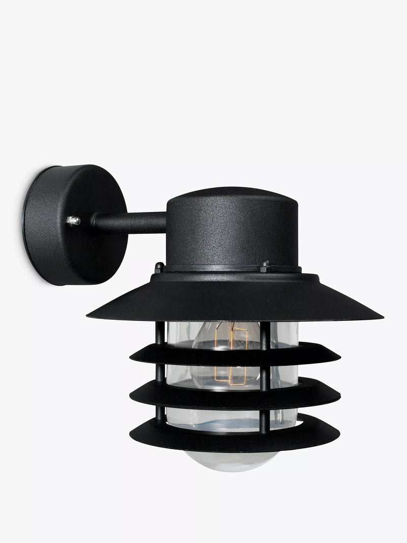 Nordlux Vejers outdoor wall lantern black galvanized steel, imported from the UK