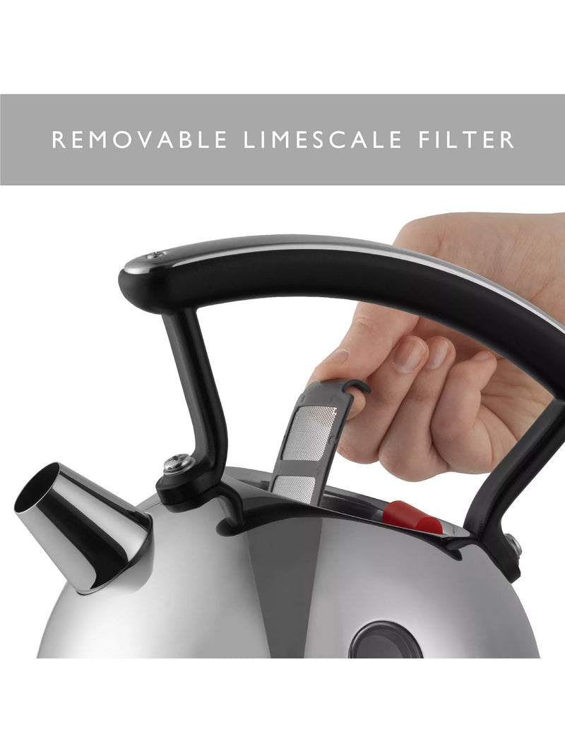 Dualit dome kettle Black/Steel 2L, imported from the UK