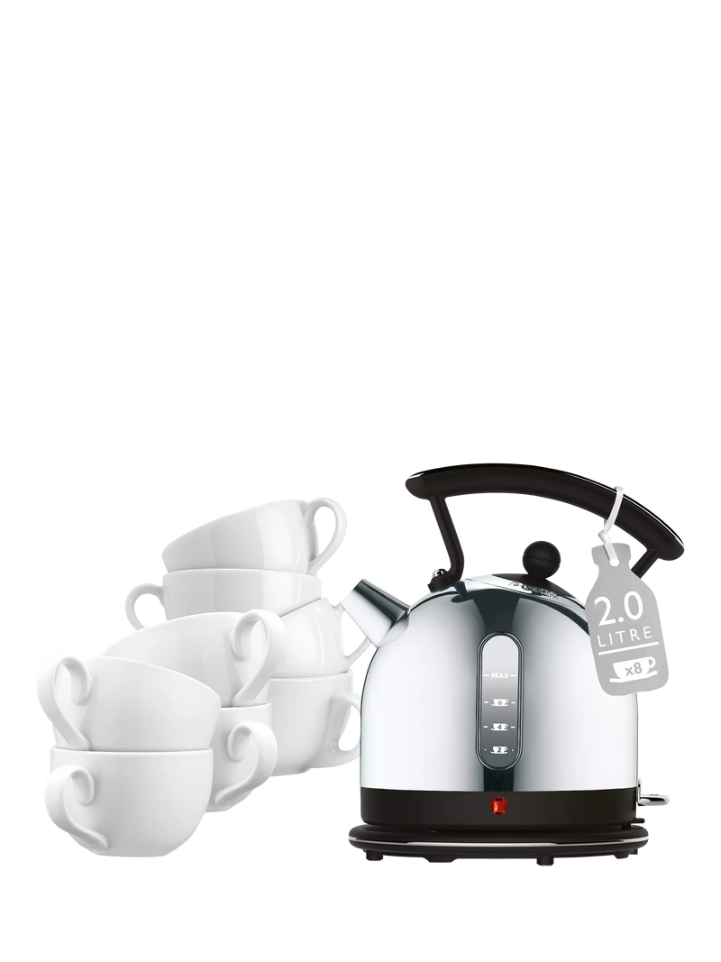 Dualit dome kettle Black/Steel 2L, imported from the UK