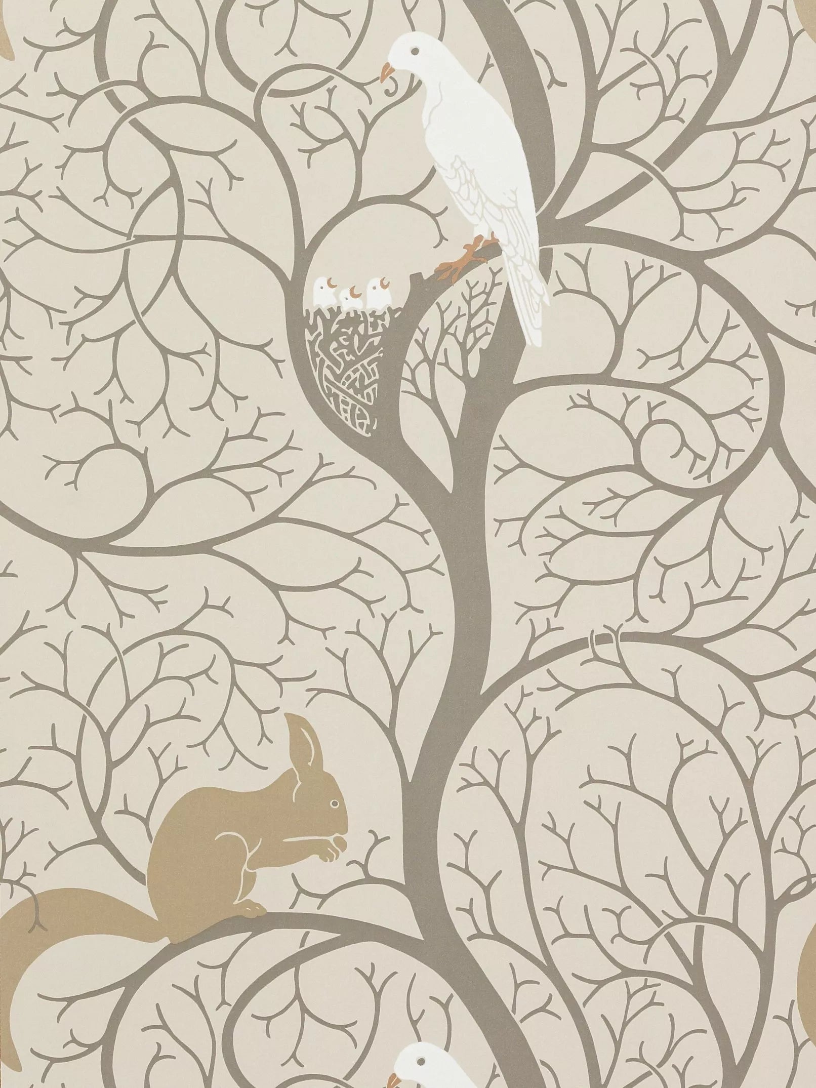 Sanderson squirrel and dove wallpaper (British brand)