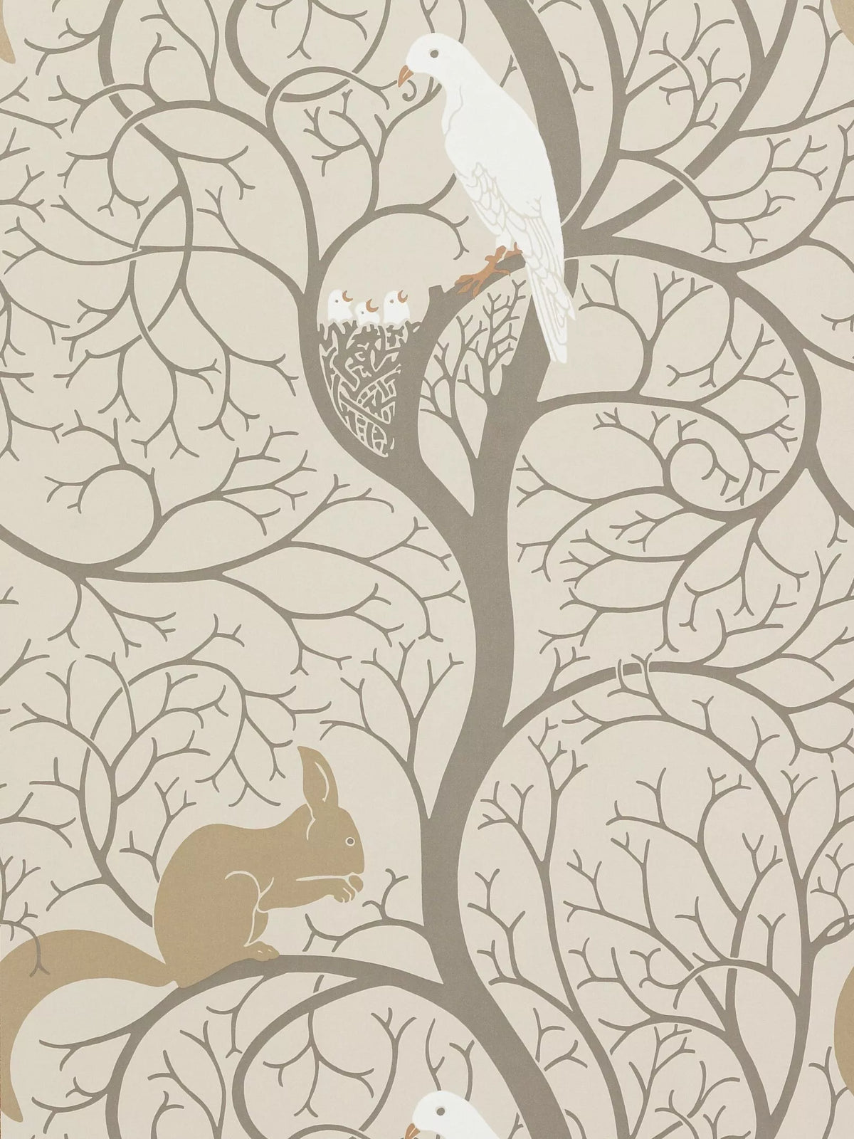 Sanderson squirrel and dove wallpaper (British brand)