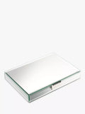 Glass jewellery box with lid and black faux suede lining (British brand)