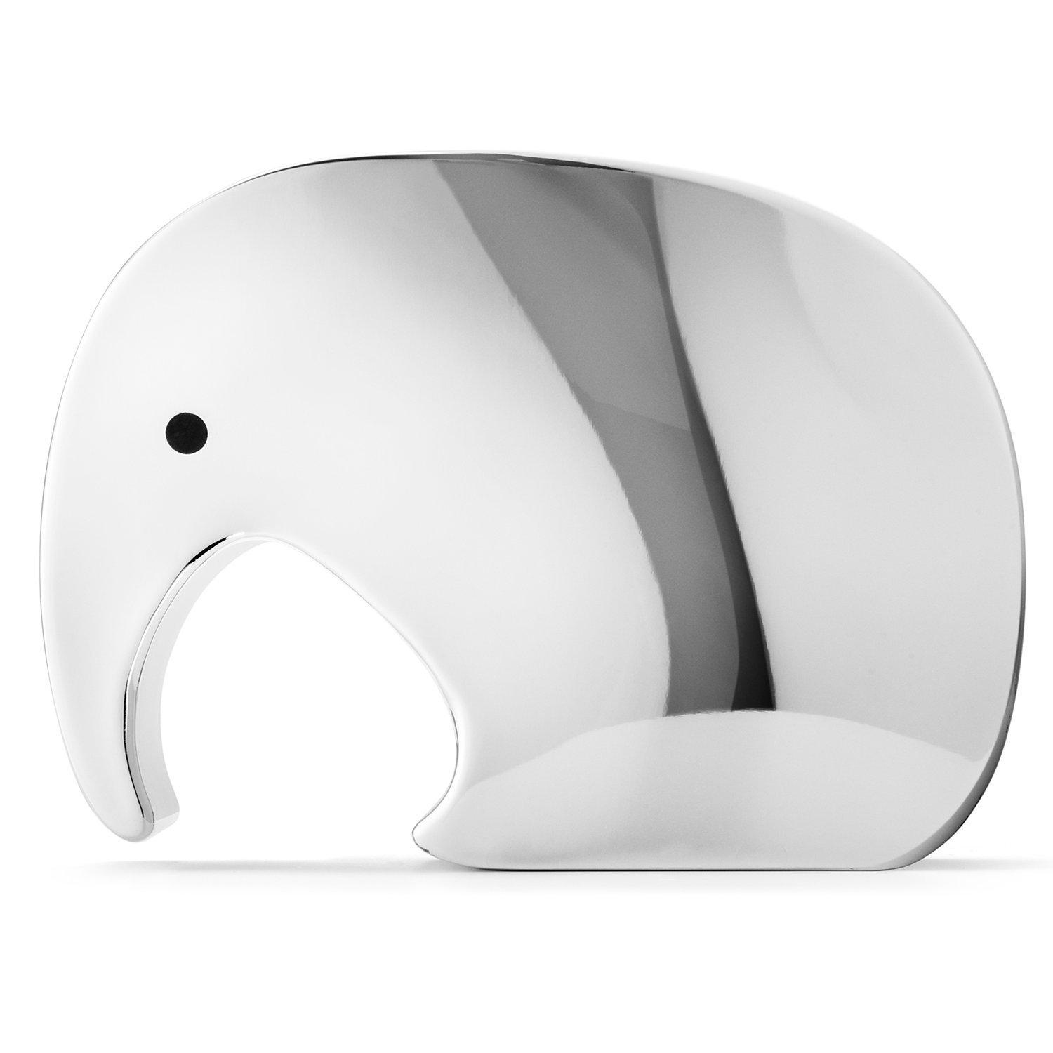 Georg Jensen Moneyphant large stainless steel money box, UK version