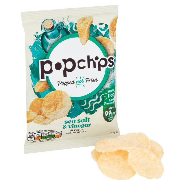 popchips Sea Salt & Vinegar Crisps   23g GOODS M&S   