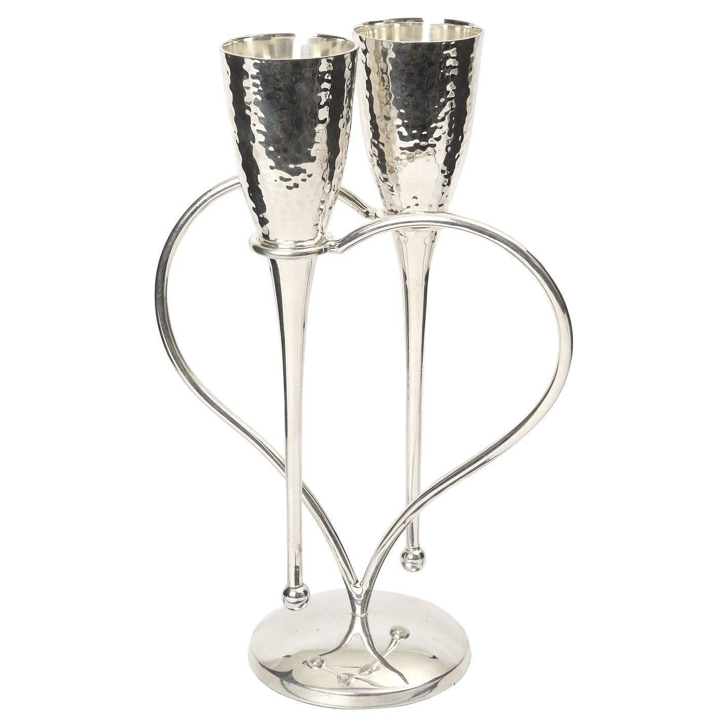 Culinary Concepts Amore Heart champagne flutes with stand, set of 2 - British product