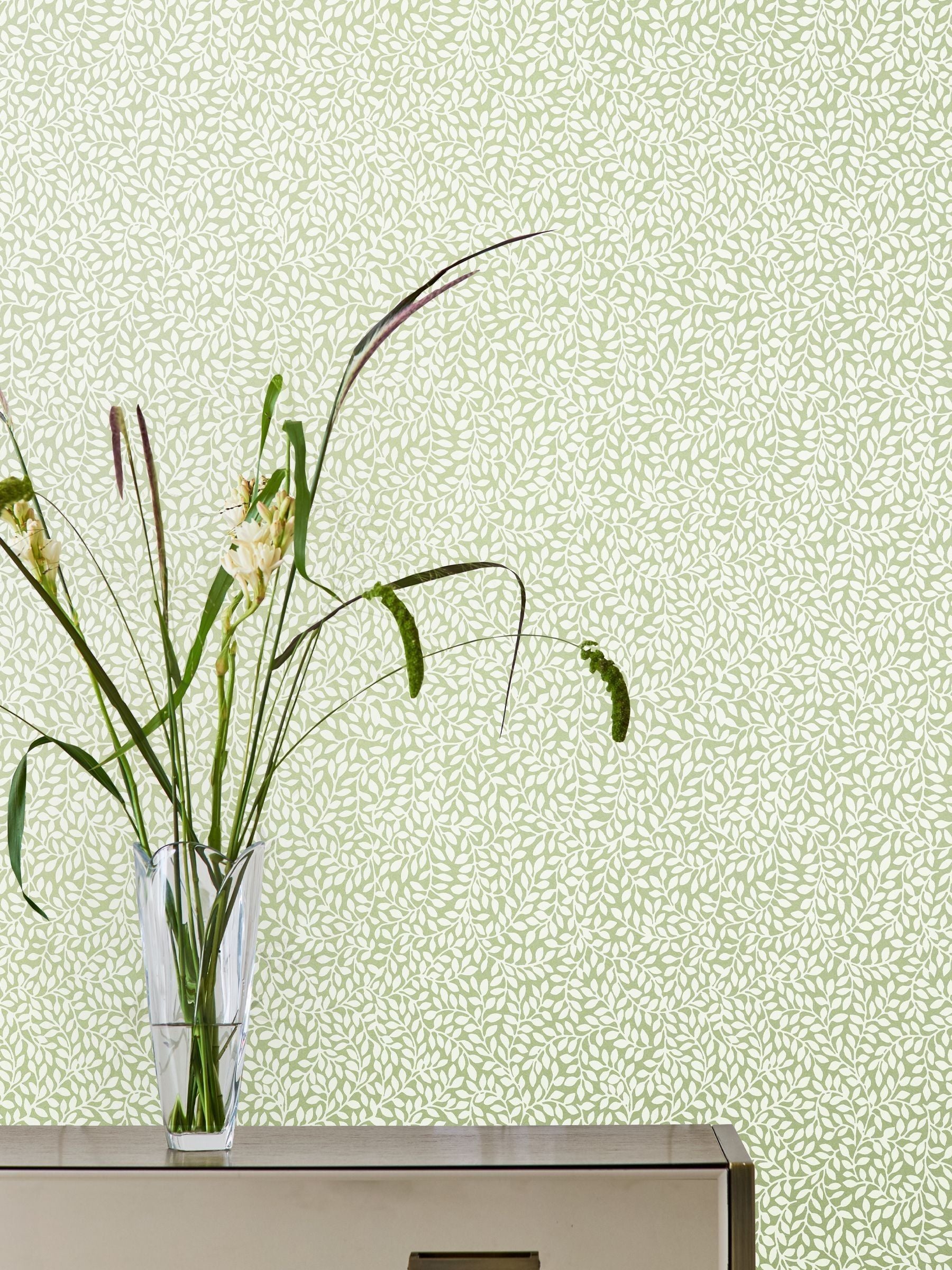 Laura Ashley Duck Egg Little Vines 10m Wallpaper