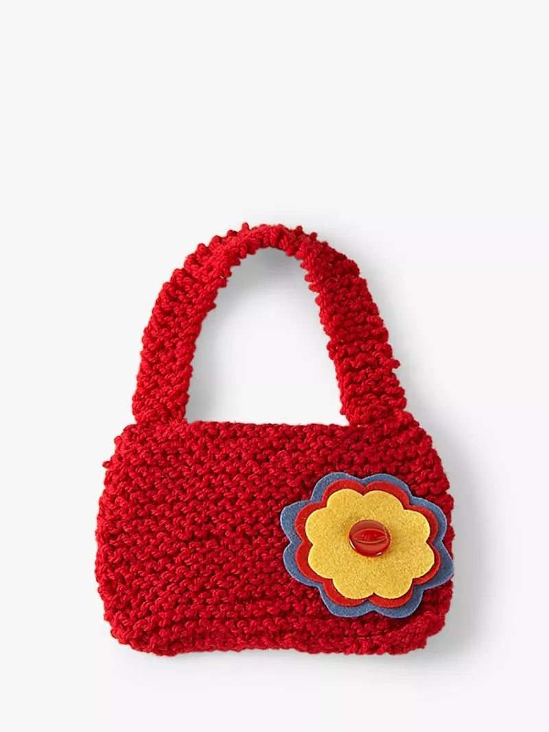 Buttonbag knitting kit for children with wool and needles, UK version
