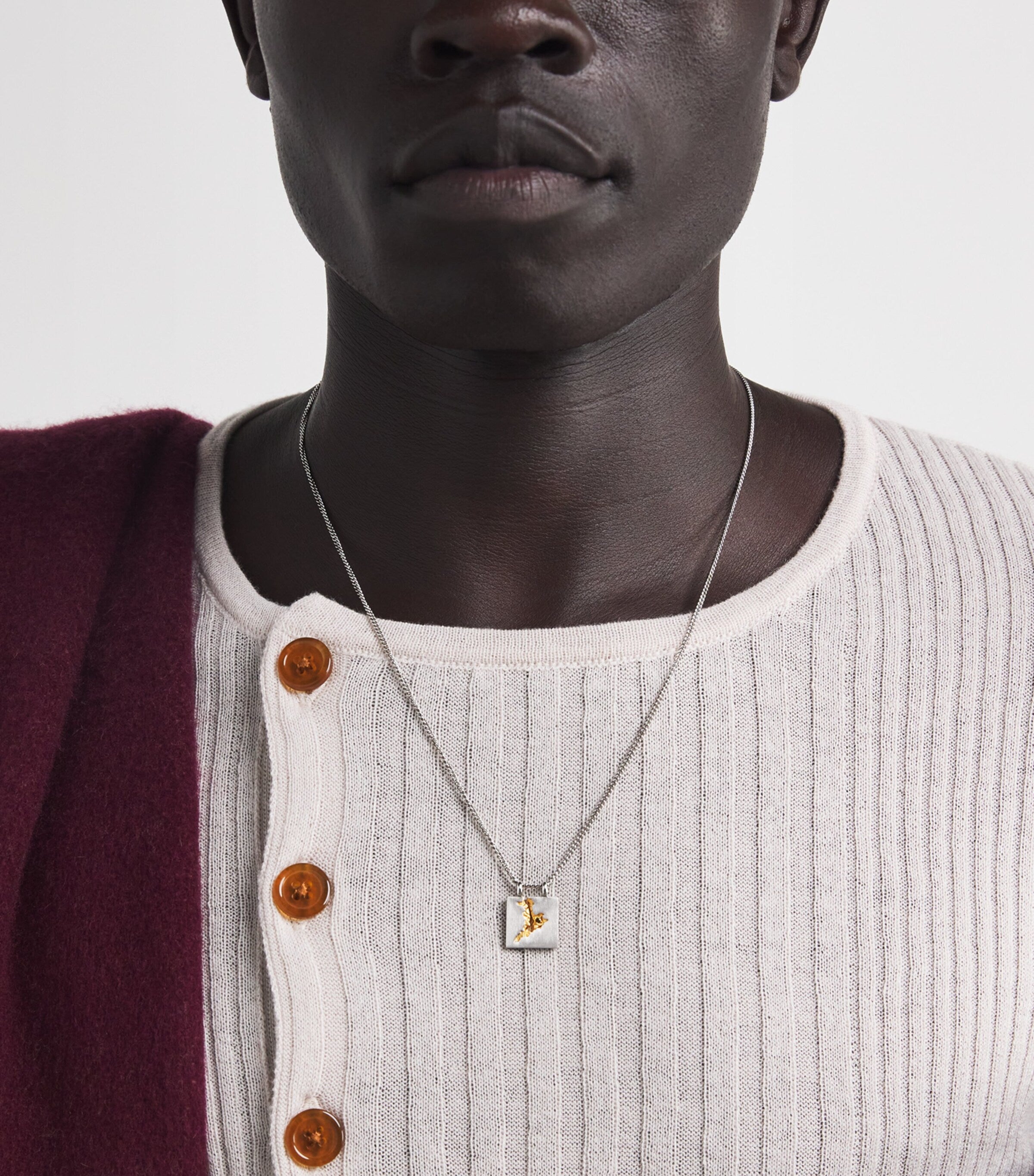 Tom Wood Mined necklace in sterling silver with tourmaline (British brand)