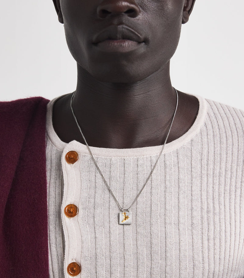 Tom Wood Mined necklace in sterling silver with tourmaline (British brand)