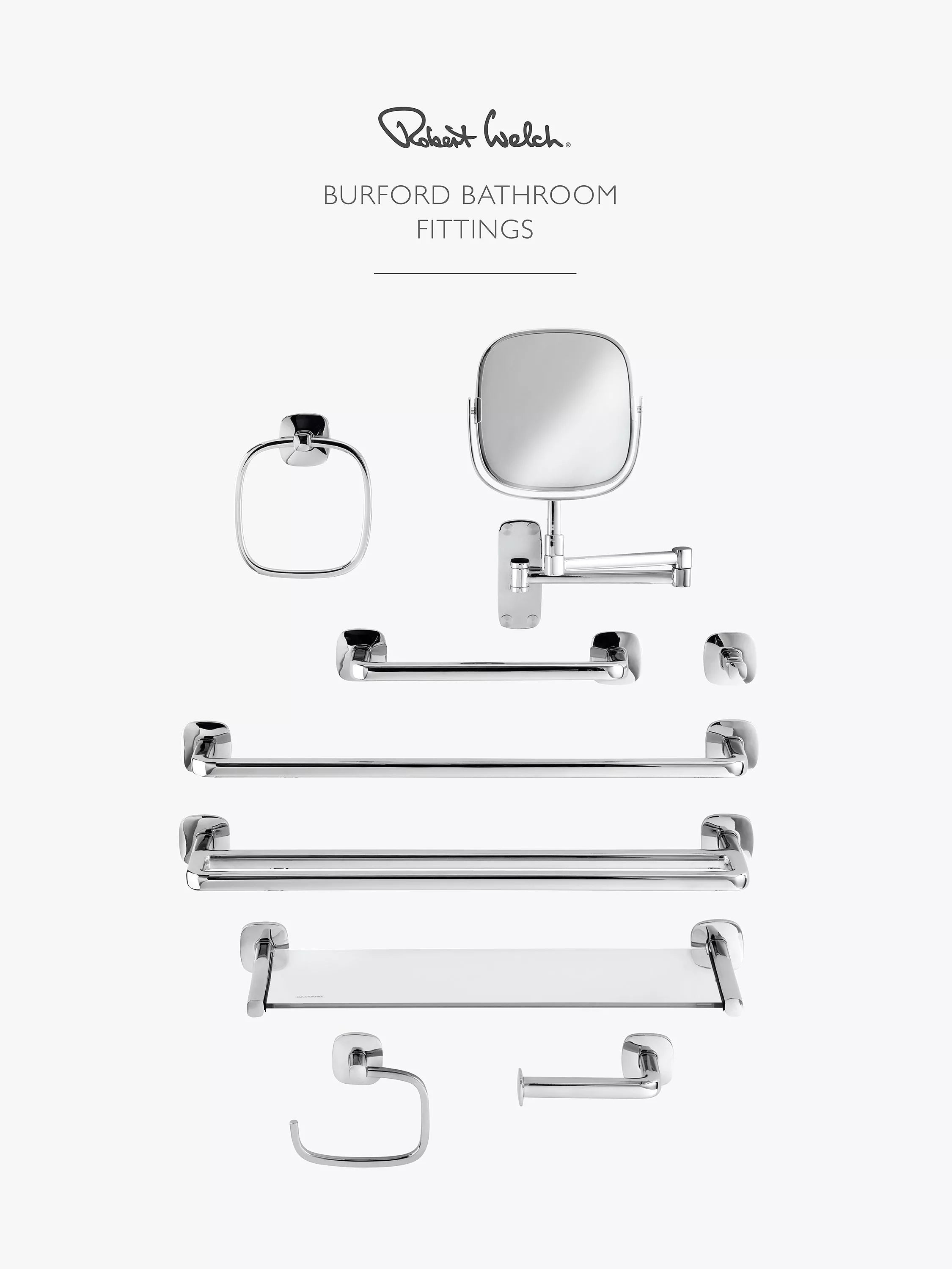 Robert Welch Burford double towel rail polished stainless steel - British product