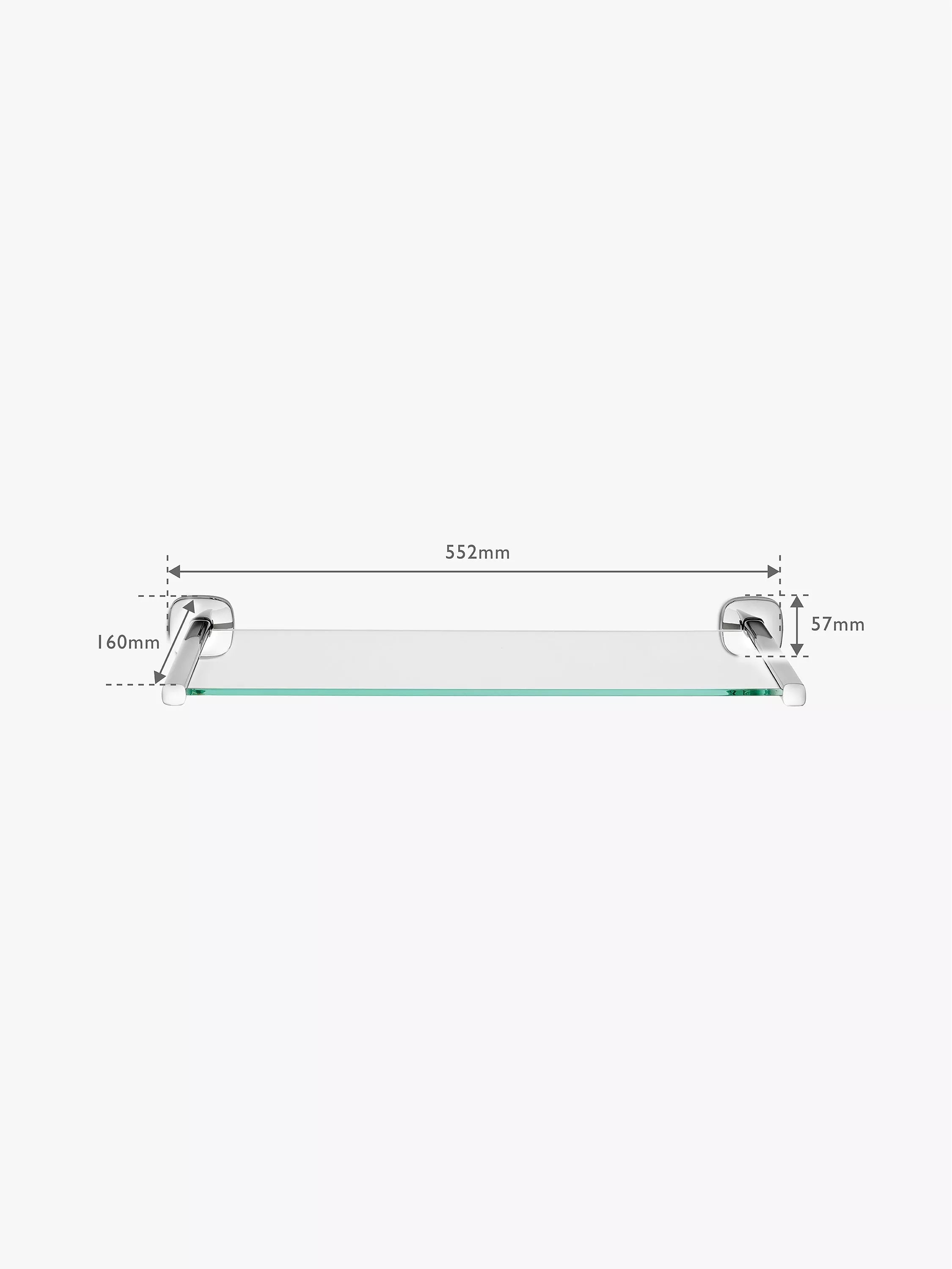 Robert Welch Burford bathroom shelf stainless steel glass, imported from the UK