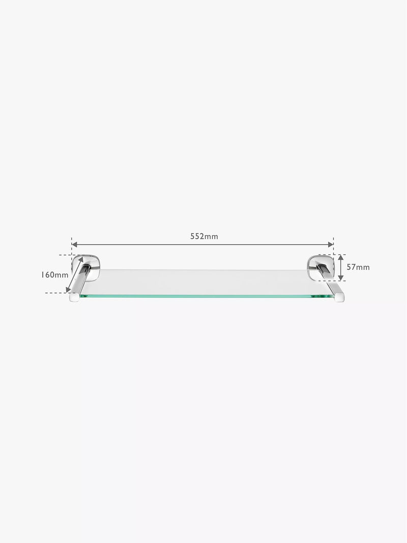 Robert Welch Burford bathroom shelf stainless steel glass, imported from the UK