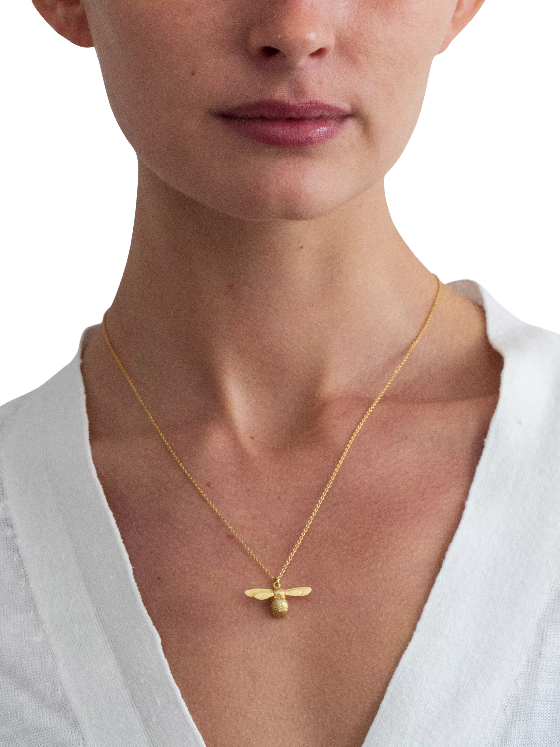 Alex Monroe Baby Bee gold plated necklace, imported from the UK