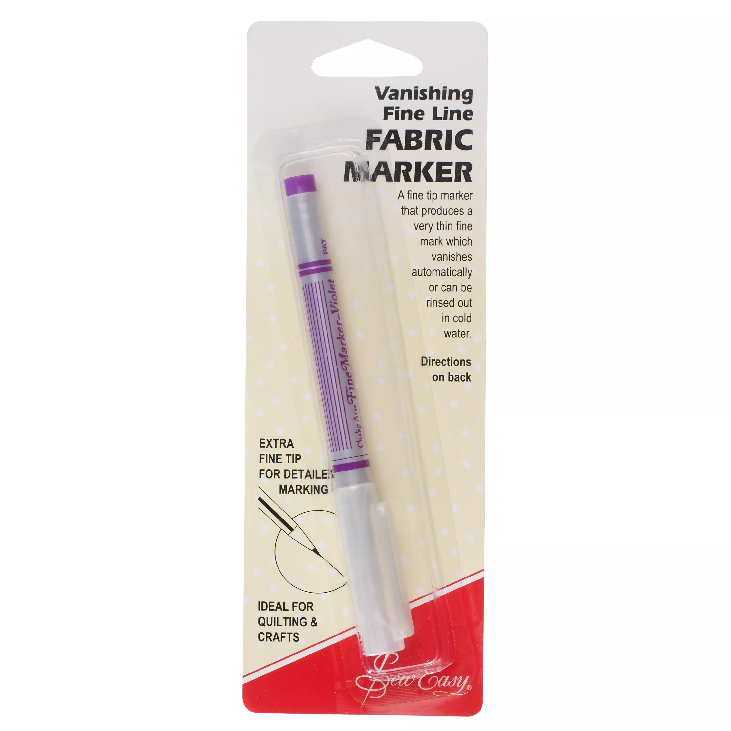 Sew Easy Vanishing Fabric Marker fine purple tip, imported from the UK