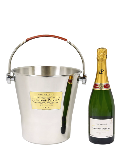 Brut Champagne med Sølv Isbøtte, 75cl