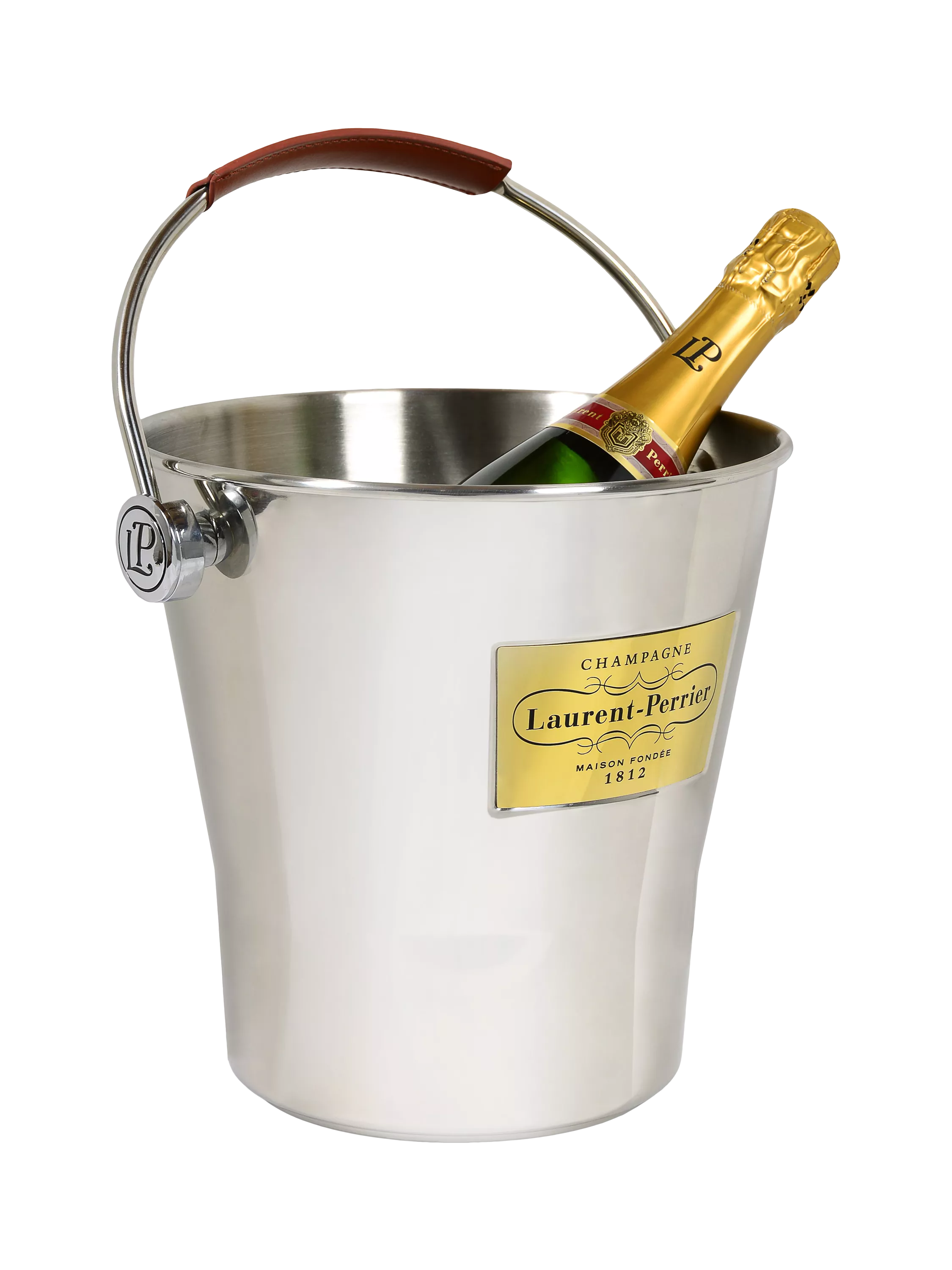 Laurent-Perrier Brut Champagne with silver ice bucket 75cl, UK version