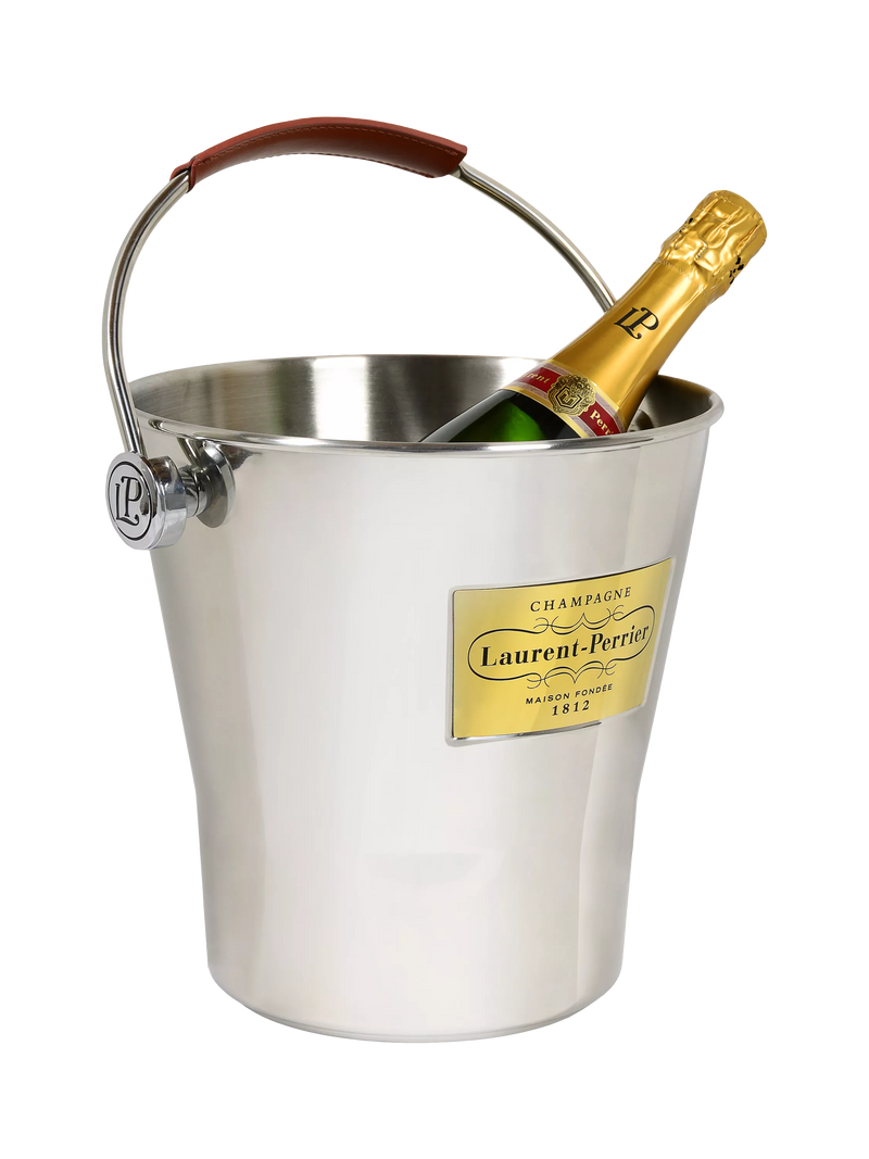 Laurent-Perrier Brut Champagne with silver ice bucket 75cl, UK version
