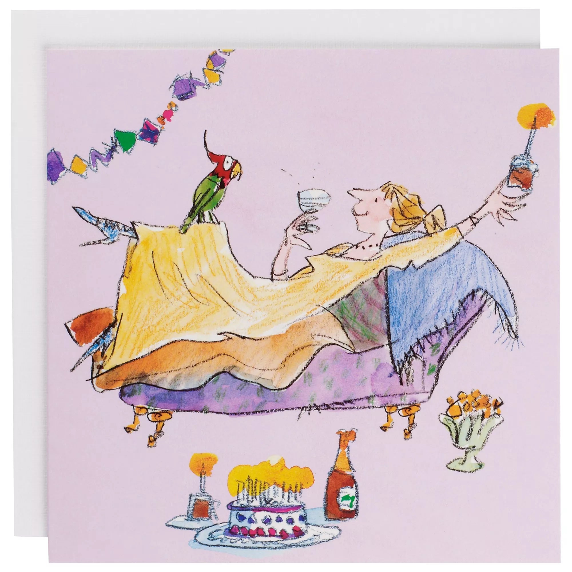Woodmansterne Quentin Blake birthday card 17.3x16.7cm, imported from the UK