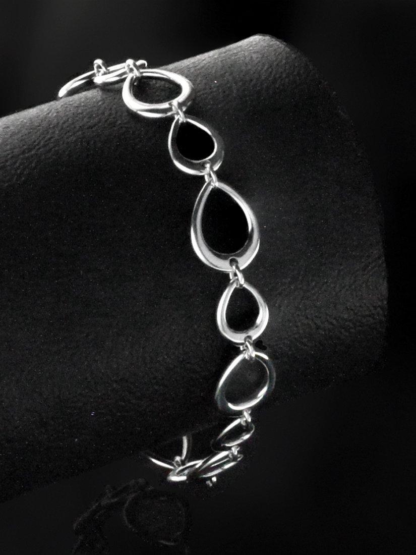 Nina B teardrop link bracelet sterling silver 20cm (British brand)