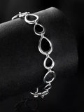 Nina B teardrop link bracelet sterling silver 20cm (British brand)