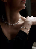 Nina B teardrop link bracelet sterling silver 20cm (British brand)