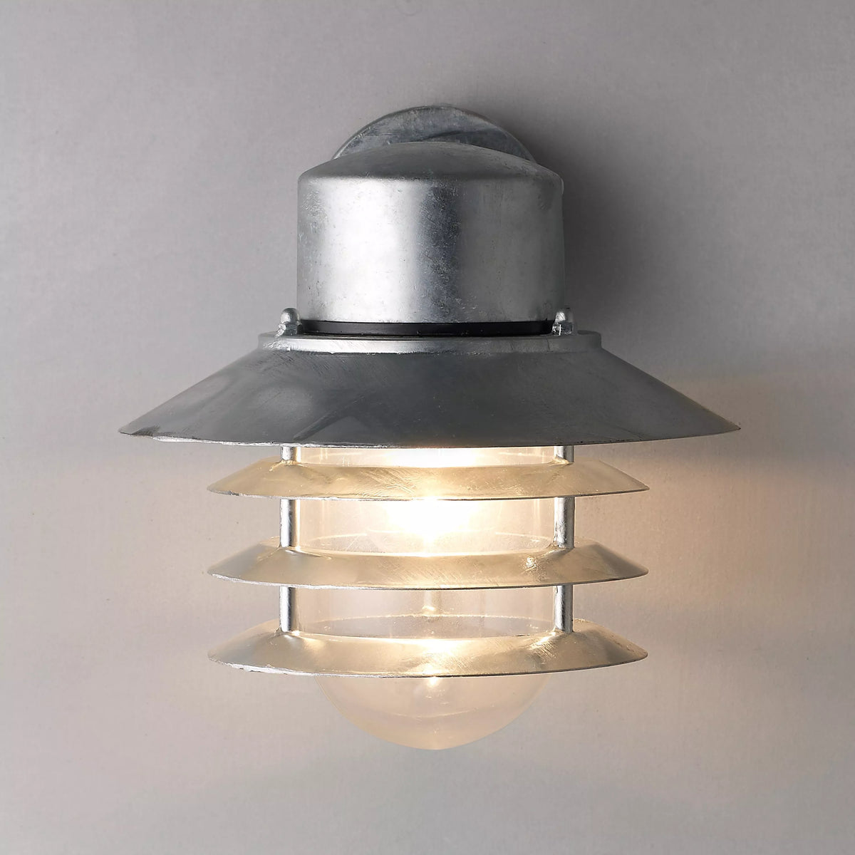 Nordlux Vejers outdoor wall light galvanised steel, UK version