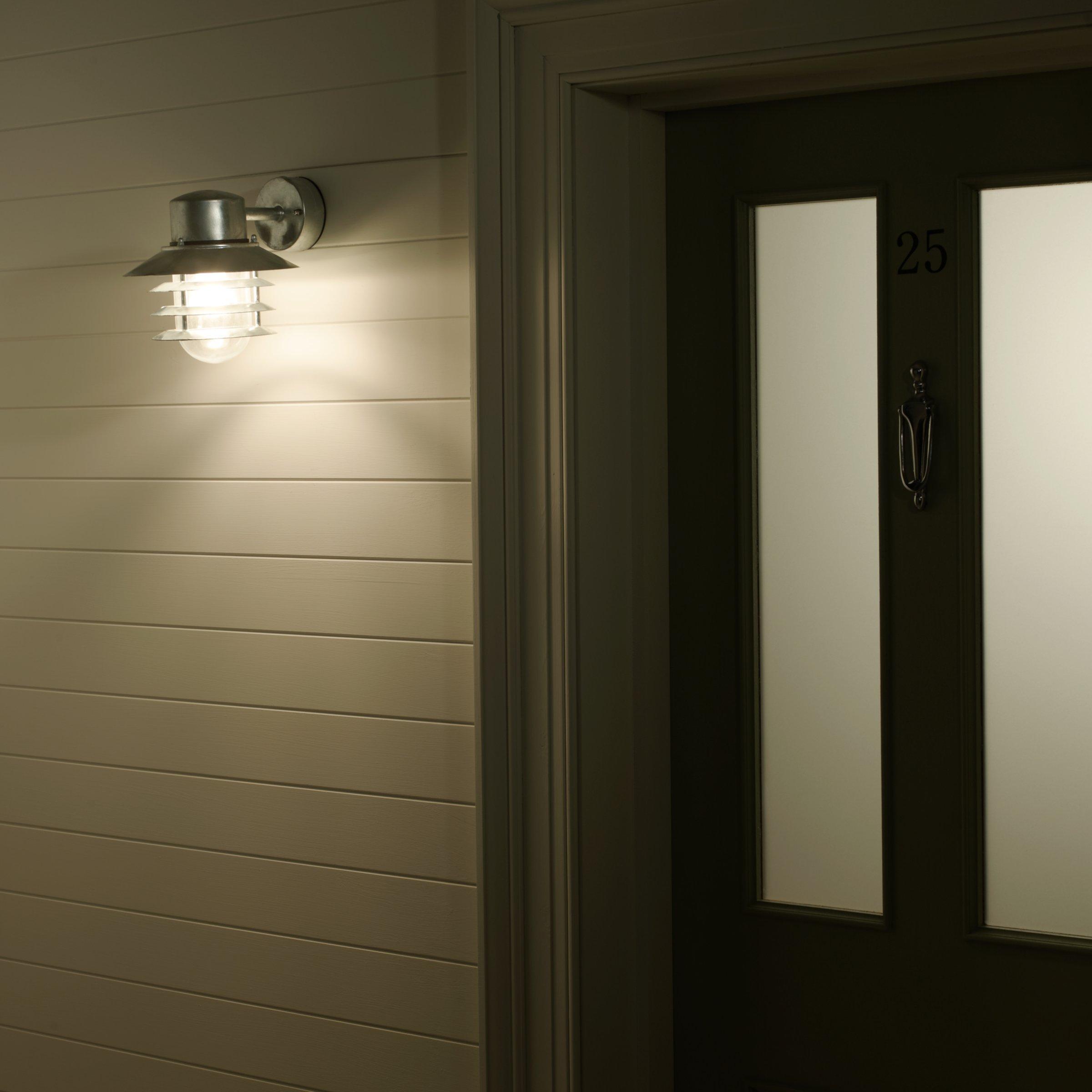 Nordlux Vejers outdoor wall light galvanised steel, UK version