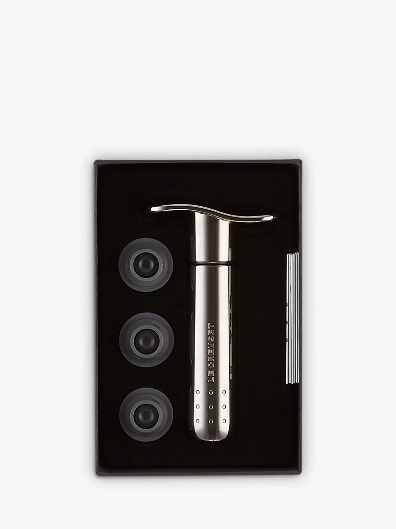 Le Creuset WA137 wine pump Black Nickel with stoppers (British brand)