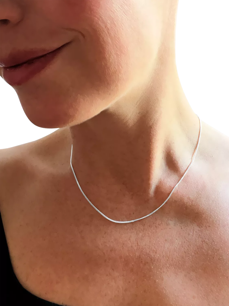 Nina B curb chain necklace silver 45cm, UK version