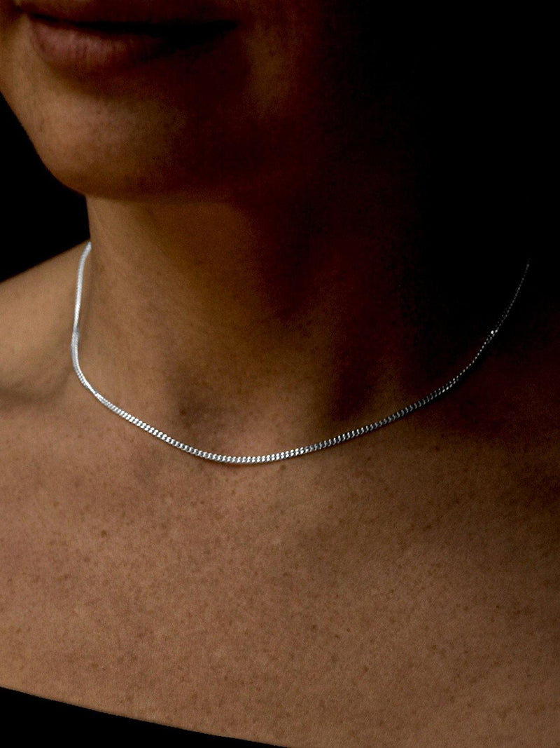 Nina B sterling silver curb chain necklace, imported from the UK