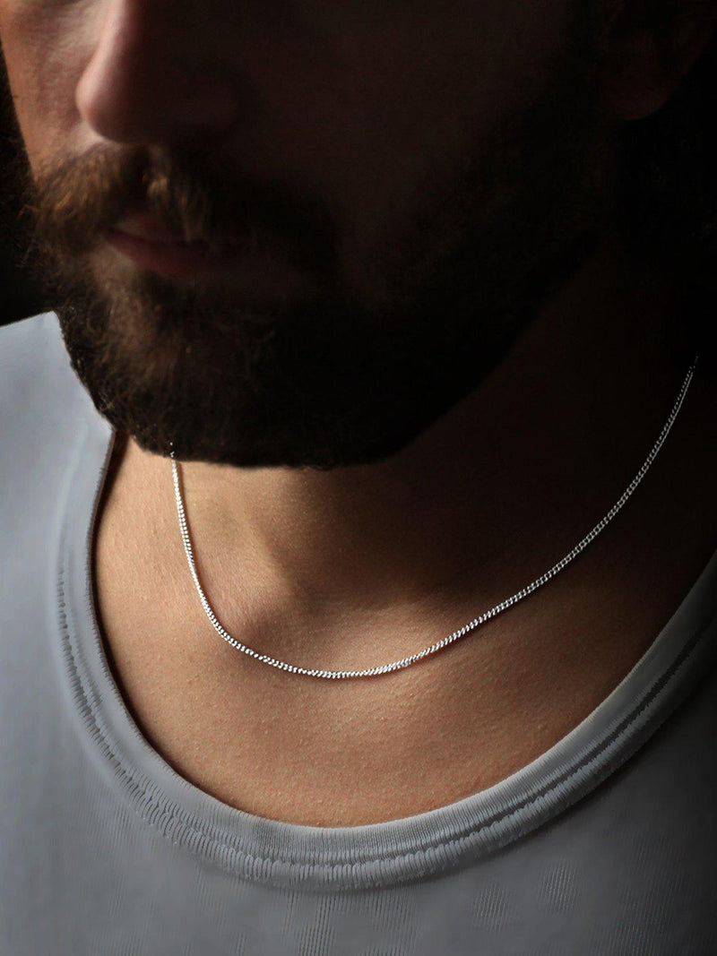Nina B sterling silver curb chain necklace, imported from the UK