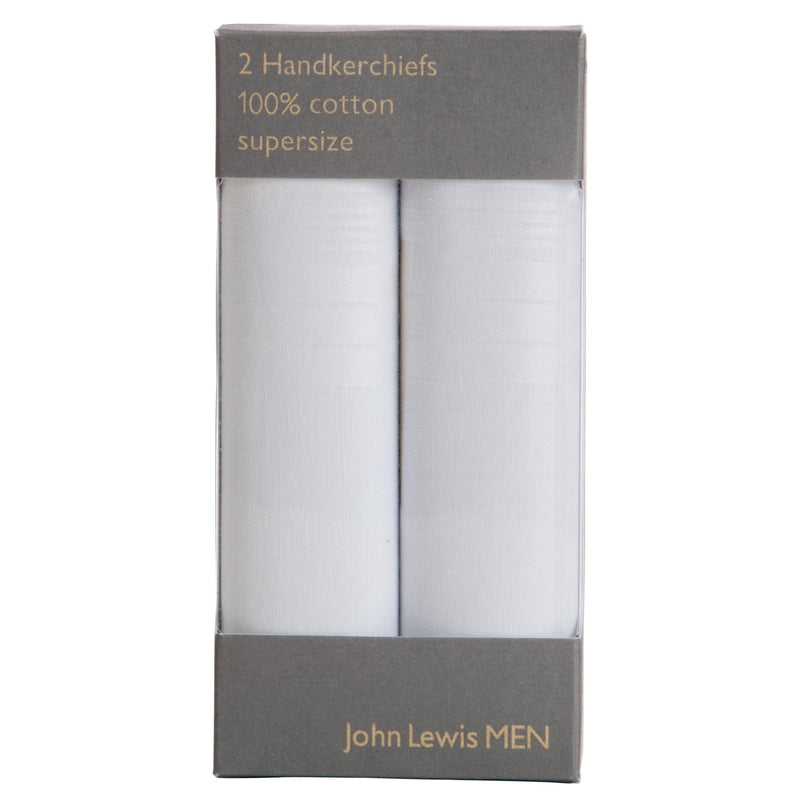 John Lewis white cotton handkerchiefs pack of 2 (British brand)