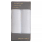 John Lewis white cotton handkerchiefs pack of 2 (British brand)