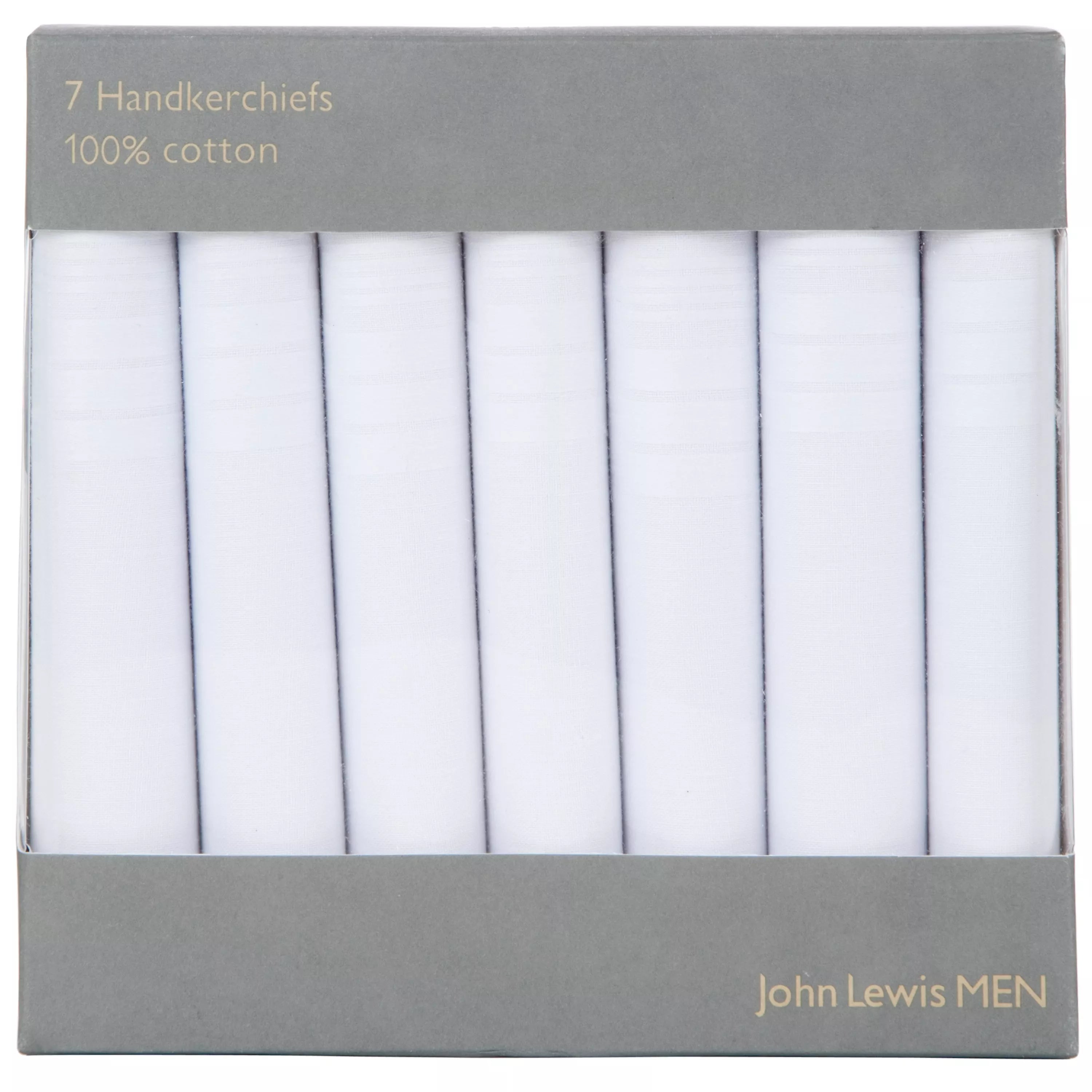 John Lewis white cotton handkerchiefs pack of 7, UK version