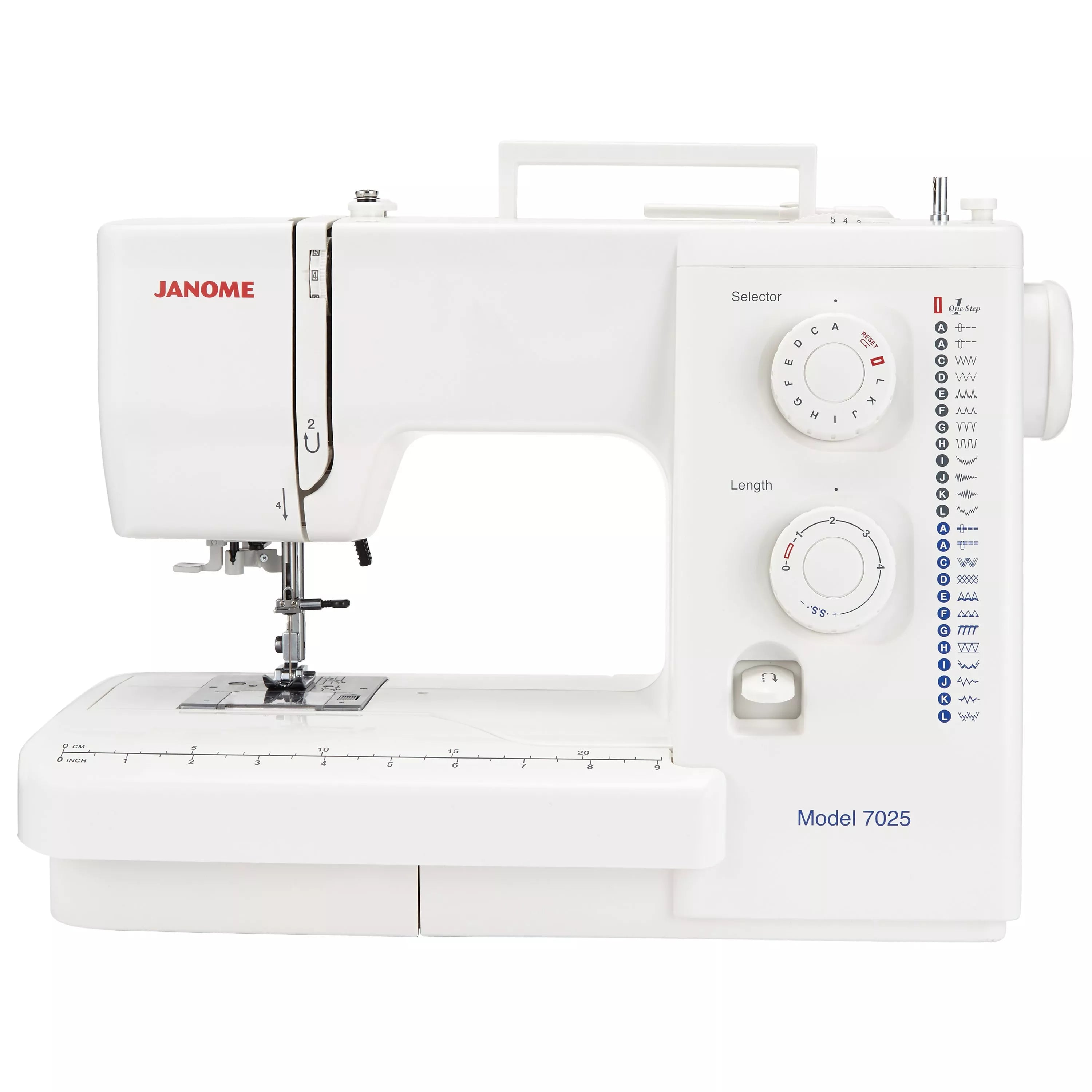 Janome 7025 mechanical sewing machine for beginners (British brand)
