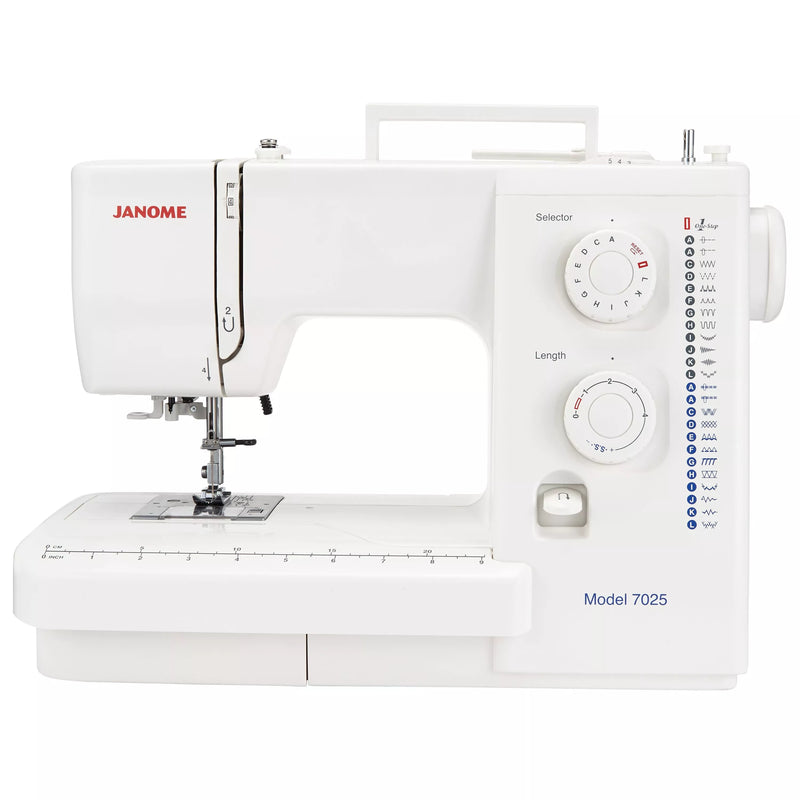 Janome 7025 mechanical sewing machine for beginners (British brand)