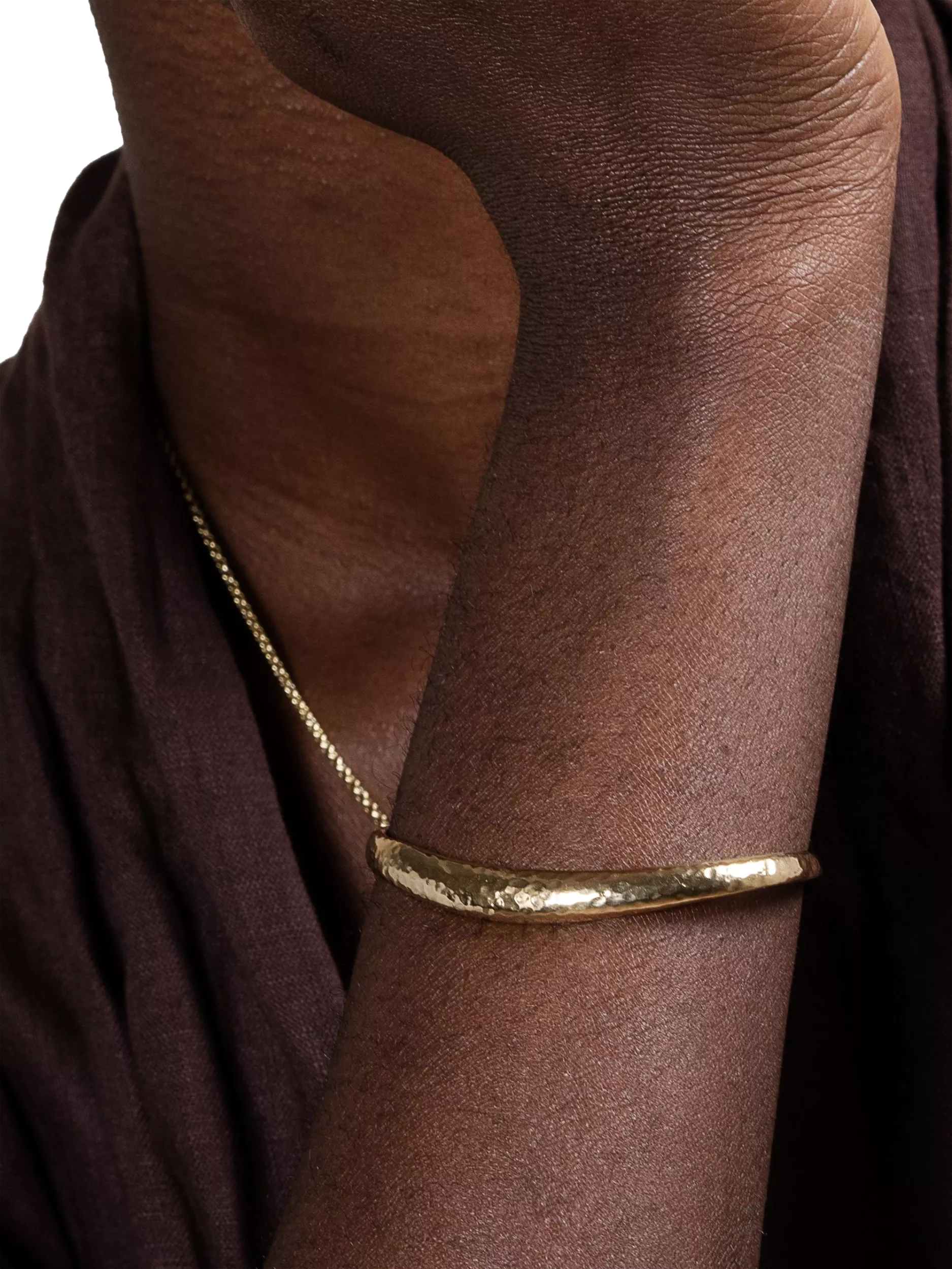 Dower & Hall Nomad curved torc bangle in gold vermeil - British product