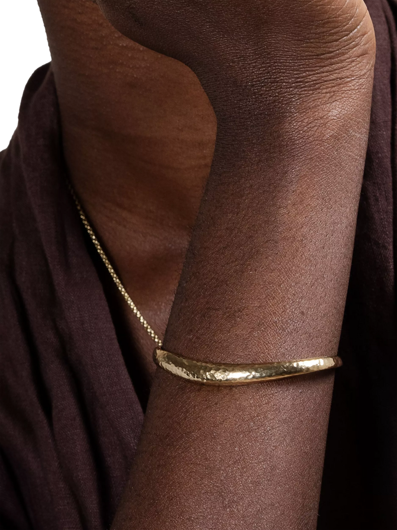 Dower & Hall Nomad curved torc bangle in gold vermeil - British product