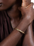 Dower & Hall Nomad curved torc bangle in gold vermeil - British product