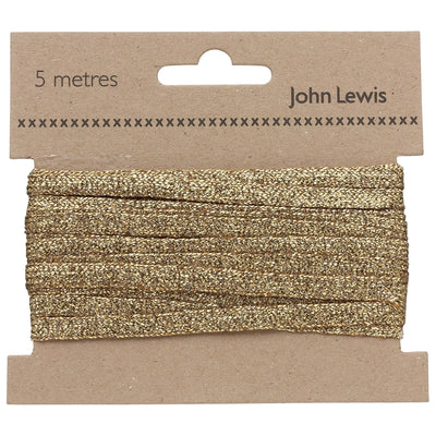 John Lewis John Lewis Metallic Braid 5m Gold- Buy online at McGrocer