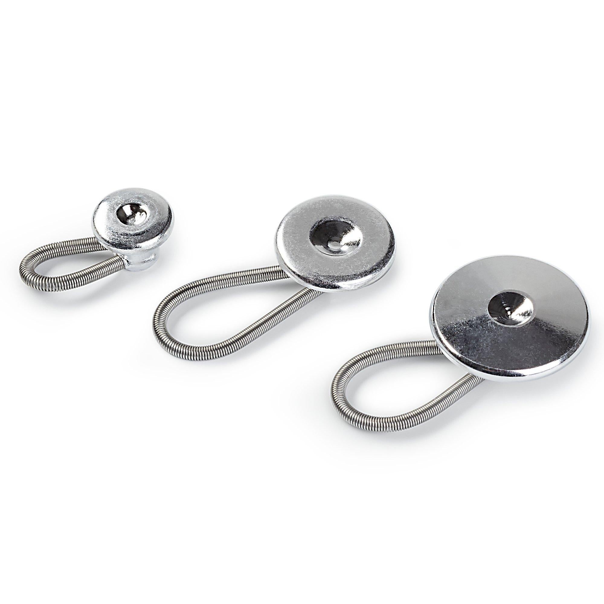 Prym Flexi Buttons pack of three silver sizes, imported from the UK