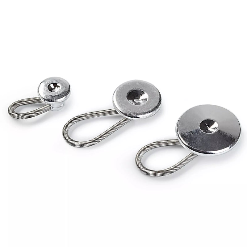 Prym Flexi Buttons pack of three silver sizes, imported from the UK