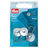 Prym Flexi Buttons pack of 3 19mm silver, imported from the UK