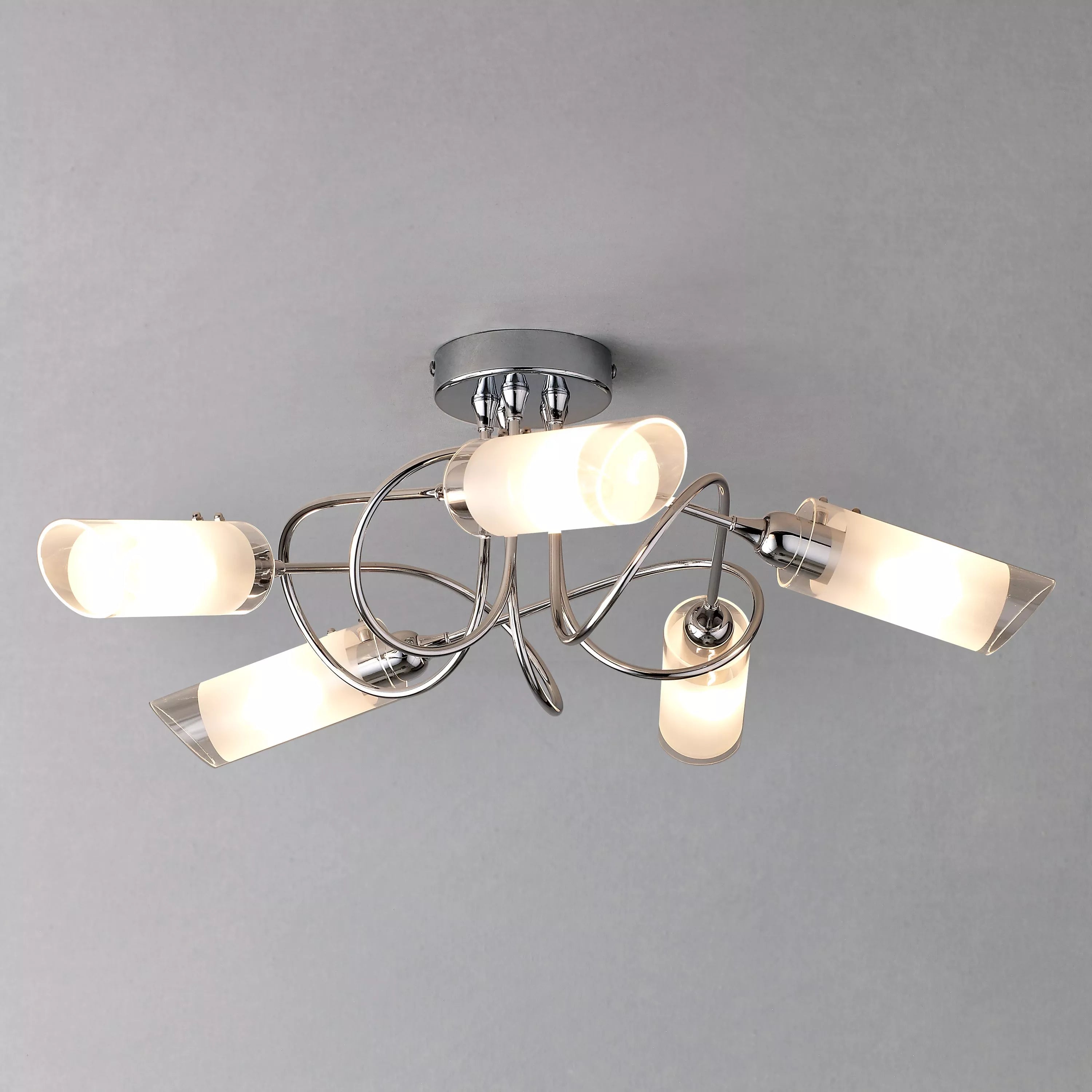 John Lewis Limbo Semi Flush 5 Arm Ceiling Light, Chrome