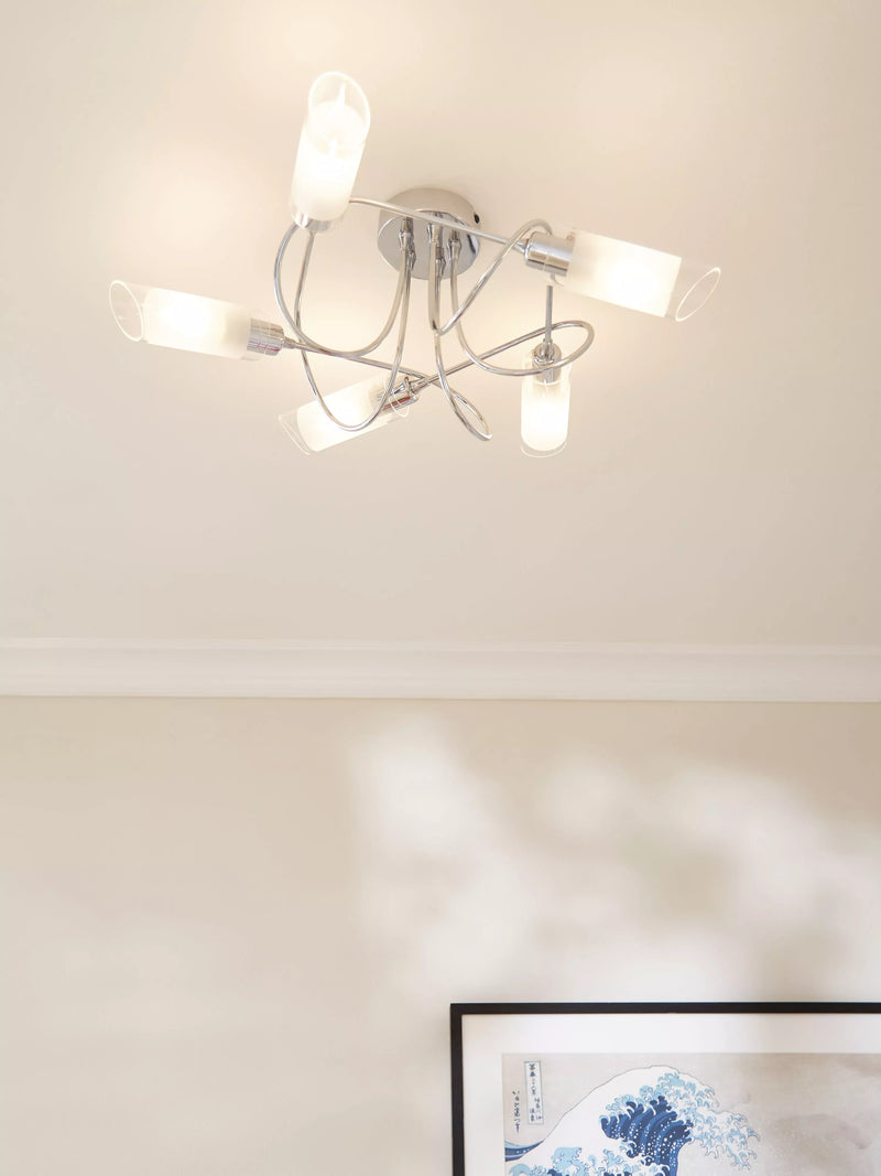 John Lewis Limbo semi flush 5 arm ceiling light, UK version
