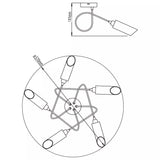 John Lewis Limbo semi flush 5 arm ceiling light, UK version